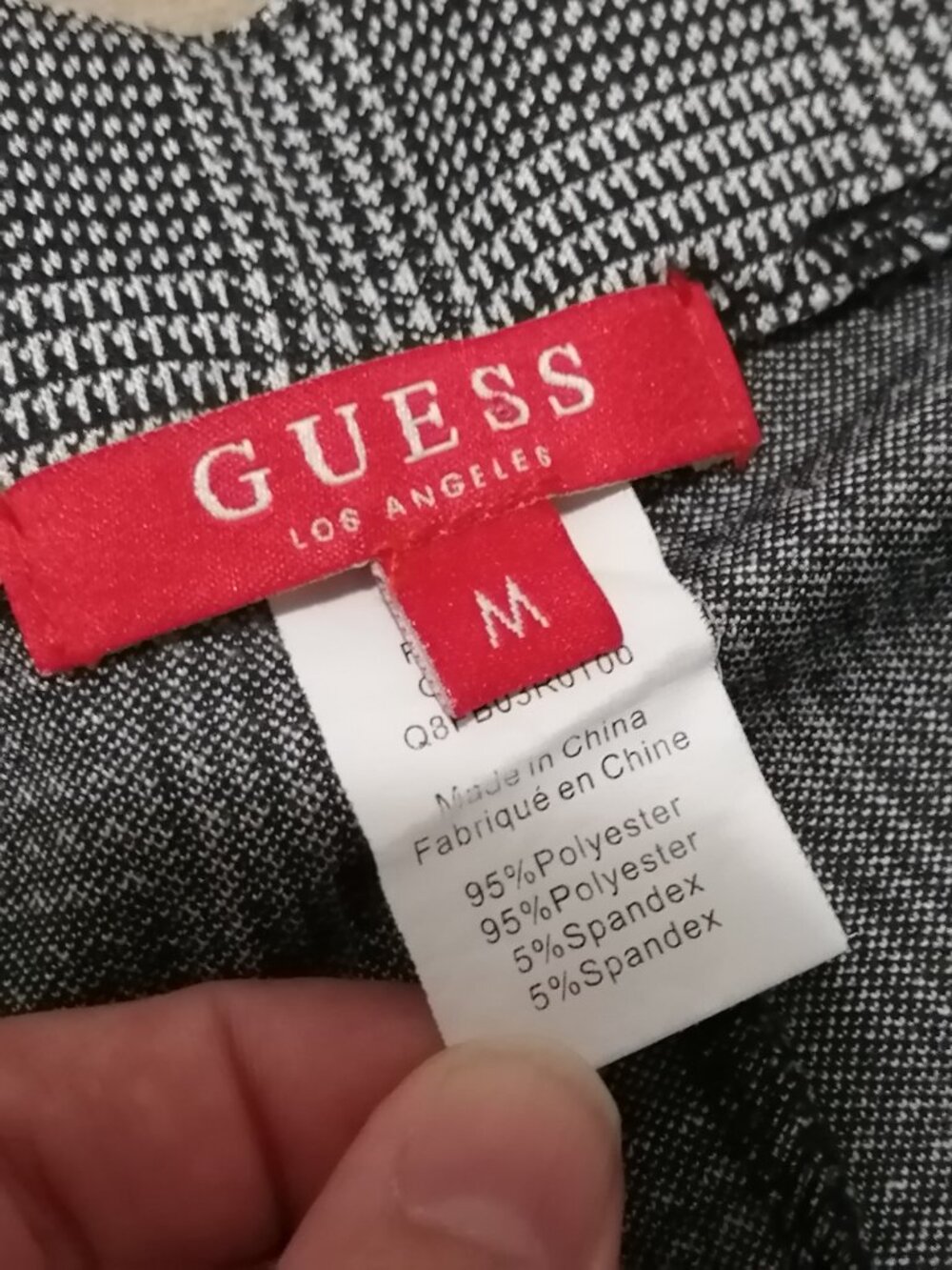 Guess Glen Plaid Trousers with Burgundy/White Stripe - Picture 8 of 8